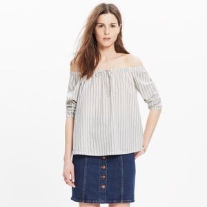 Madewell Striped Off The Shoulder Top